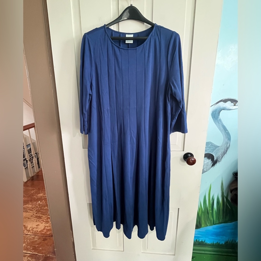 Blair Royal Blue Midi Pleated Swing Dress